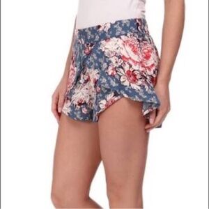 EUC Free people blue floral shorts blue pink medium